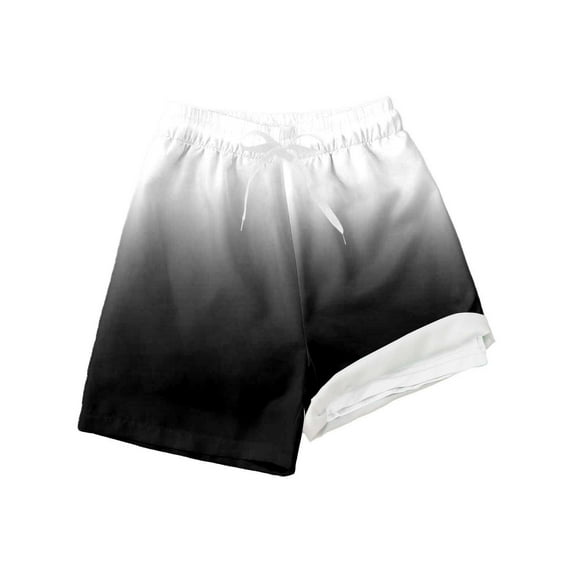 Aihuaihua Swim Trunks Kids Size 7 Gradient Printed Beach Shorts Funny Drawstring Little Boys Bathing Suit Swimsuit Toddler Boy Swimwear Black,7T