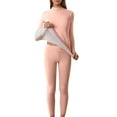 thumbnail image 1 of Aihuaihua Thermal Underwear for Women Set 2 Piece Pajamas Warm Loungewear Set Neck Shirt Crop Leggings Fall Winter Soft Long Johns Sleepwear Outfits, 1 of 7