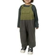 thumbnail image 1 of Aihuaihua Toddler Boy Girl Fall Winter Suspender Pants Overalls Corduroy Bib Pants with Pockets Jumpsuit Sleeveless Unisex Kids Romper, 1 of 8