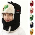 thumbnail image 1 of Aihuaihua Toddler Kids Winter Trapper Hat with Face Mask Dinosaur 3D Earflap Windproof Balaclava Hood Neck Warmer for Baby Boys Girls 6 Months to 11 Years, 1 of 4