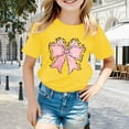 thumbnail image 1 of Aihuaihua Toddler Shirts Girls 2t Cute Print Short Sleeve T Shirts Comfortable Crew Neck Vacation Tops Girls' Tops, Tees & Blouses Yellow,140, 1 of 4