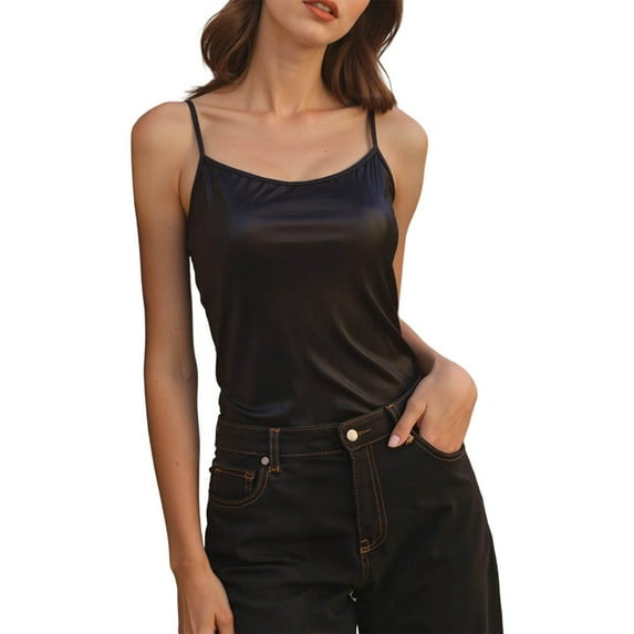Aihuaihua Two Tone Strapless Camisole Top Glossy Performance Wear Fashionable Bustier For Stage Outfits And Casual Apparel