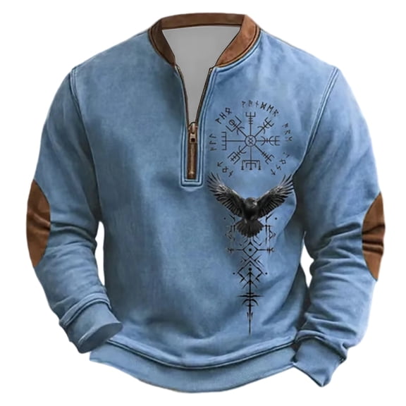 Aihuaihua Vikings Sweatshirt for Men Quarter Zip Long Sleeve Pullover Tops Style