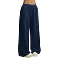 thumbnail image 1 of Aihuaihua Wide Leg Sweatpants for Women High Waisted Baggy Front TieCasual Drawstring Sweat Pants Trendy Athletic Grunge Clothes Daily Wear Blue, 1 of 7