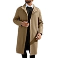 thumbnail image 1 of Aihuaihua Winter Jackets for Men Trench Coat Outdoor All Seasons Wear Men's Fall Winter Long Jackets Single Pea Coat Windbreaker Khaki M, 1 of 9