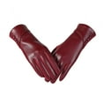 thumbnail image 1 of Aihuaihua Winter Leather Gloves for Women, Winter Warm Touchscreen Dress Gloves Fleece Lined Fashion Cycling Driving Gloves Unisex Windproof Wine, 1 of 9