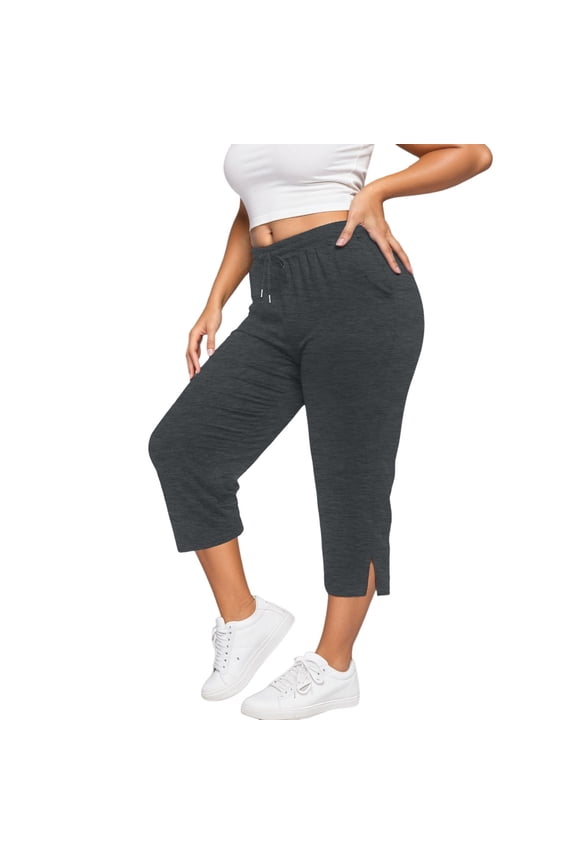 Women's Bermuda Long Shorts,Knee Length Capris Sweatpant Lightweight Hiking Cargo Short Plus Size Grey