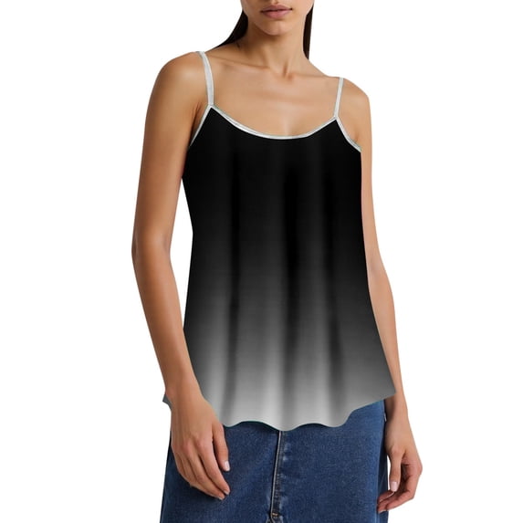 Aihuaihua Women's Casual Summer Tunic Top Spaghetti Strap Sleeveless Loose Flowy Blouse