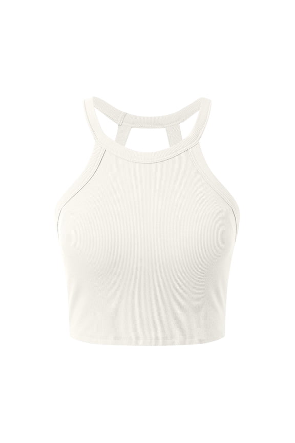 Women's Fashion Neckline Camisole Top with Built-In Bra for Soft Stretchy Comfort in Casual Wear