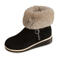thumbnail image 1 of Aihuaihua Women's Lined Fashion Boots Autumn Winter Short Wedge Heeled Waterproof Thick Sole Shoes for Work Office Business Casual, Suede Booties for Girls Snow Boots Anti 2025 Fasion, 1 of 9