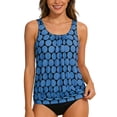 thumbnail image 1 of Aihuaihua Women's Polka Dot Tankini Swimsuit Swim Tank Top Tummy Control Bathing Suit with Black Bottoms Two Piece Swimwear Light Blue XXXXL, 1 of 6