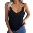 thumbnail image 1 of Aihuaihua Women's Ribbed Knit Crop Tank Top Summer Crew Neck Sleeveless Basic Casual Stretch Fit Comfortable Soft Versatile Layering, 1 of 7
