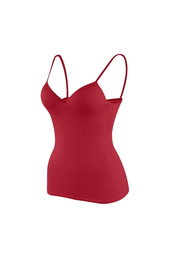 Women's Shelf Bra Camisole with Adjustable Spaghetti Straps for Basic Layering and Comfort