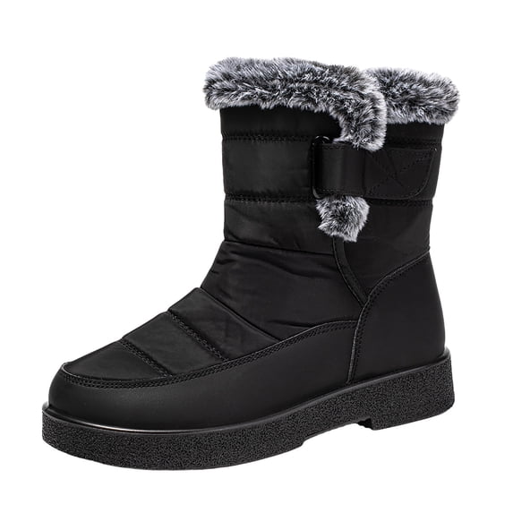 Aihuaihua Women's Snow Boots Waterproof Warm Lined Winter Snow Boots Flat Heel Ankle Boots Outdoor Booties Comfortable Shoes for Women Men