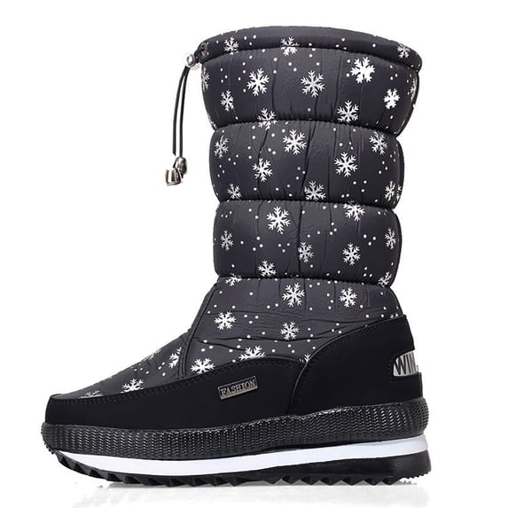 Aihuaihua Women's Winter Boots Waterproof,Fashion Medium-cut Cold-Weather Warm Winter Shoes Women,Comfortable Breathable Lined Snow Boots Women,for Hiking/Walking