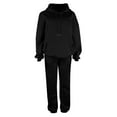 thumbnail image 1 of Aihuaihua Womens 2 Piece Outfits Lounge Hoodie Sweatsuit Sets Lined Plus Size Fall Fashion Clothes Airport Travel Pants Tracksuits with Pocket Black, 1 of 4