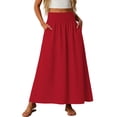 thumbnail image 1 of Aihuaihua Womens Boho Maxi Skirt Summer Eyelet Hollow Flowy Skirts High Waist Casual Skirt with Pockets A Line Pleated Vacation Skirts Red XXL, 1 of 6