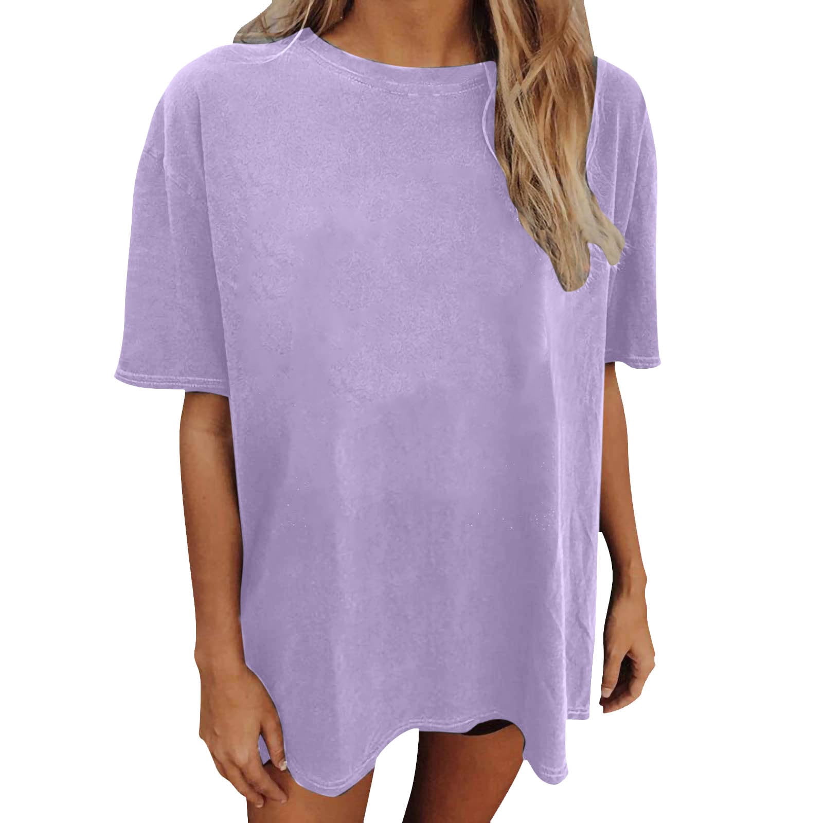 Aihuaihua Womens Oversized T Shirts Summer Trendy Short Sleeve Crew ...