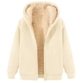 thumbnail image 1 of Aihuaihua Womens Sherpa Fleece Linen Hoodie Full Zip Up Winter Jacket Thick Wram Hooded Sweatshirt Coats Fall Thermal Sweater, 1 of 4