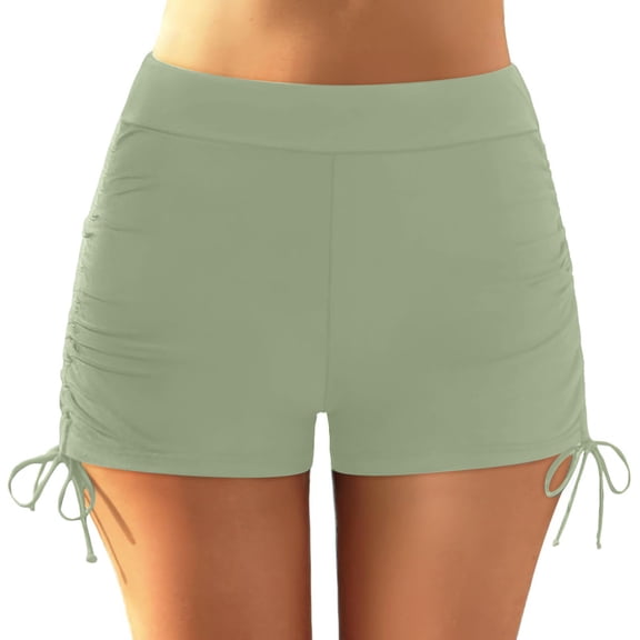 Aihuaihua Womens Swim Shorts with Drawstring Solid Tankini Bottoms Swimsuit Bathing Suit Swimming Shorts Boyshort Swimwear