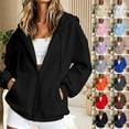thumbnail image 1 of Aihuaihua Zip Up Hoodie Women Oversized 2026 Zip Up Y2K Hoodies Casual Long Sleeve Sweatshirts Fall Spring Track Jackets (White,XXL), 1 of 7