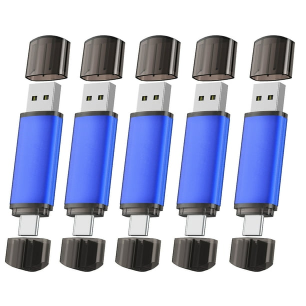 Aiibe 5 Pack 32 GB USB C Flash Drives with Type C USB A Port OTG Thumb Drive Metal Memory Stick Jump Drive for Smartphone PC Laptop Table
