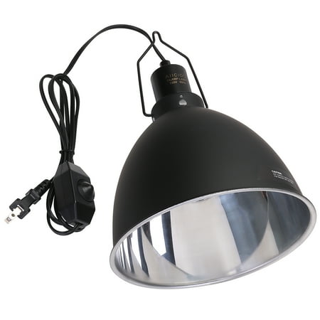 Aiicioo Dimmable Clamp Lamp Fixture - Deep Dome Lamp Fxiture for Reptiles and Amphibians Ceramic Socket Safety Cover 8.5Inch