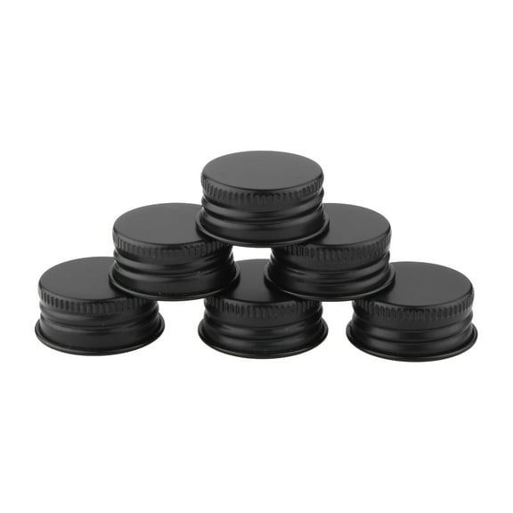 Aiihoo 50Pcs Aluminum Container Top Screw Lids Airtight Leak Proof Caps Makeup Container Lids Black 24MM One Size