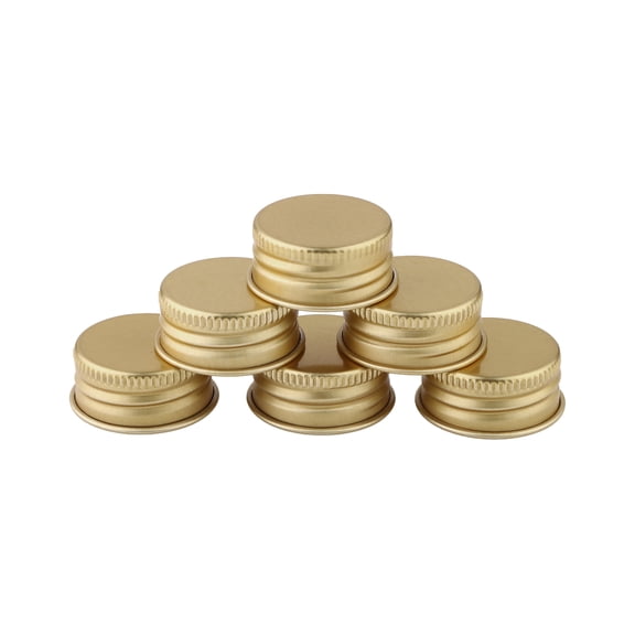 Aiihoo 50Pcs Aluminum Container Top Screw Lids Airtight Leak Proof Caps Makeup Container Lids Gold 28MM One Size