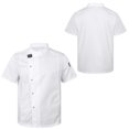 thumbnail image 1 of Aiihoo Adults Short Sleeve Chef Jacket Cooking Coats Shirts Hotel Restaurant Kitchen Work Uniforms White Short Sleeve L, 1 of 7