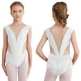 thumbnail image 1 of Aiihoo Girls Rhythmic Gymnastics Leotard Dress Tassel Figure Skating Dress Competition Dancewear White 14, 1 of 7