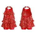 thumbnail image 1 of Aiihoo Girls Shiny Sequin Halter Tops Ballet Latin Dance Tops Gymnastics Leotard Hip Hop Jazz Unitards Bodysuit Red 10, 1 of 6