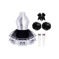 thumbnail image 1 of Aiihoo Girls Sparkling Sequins Ballet Dance Halter Sleeveless Dress with Flower Balls Headwear And Socks Cheerleading Outfit Silver White 14, 1 of 7