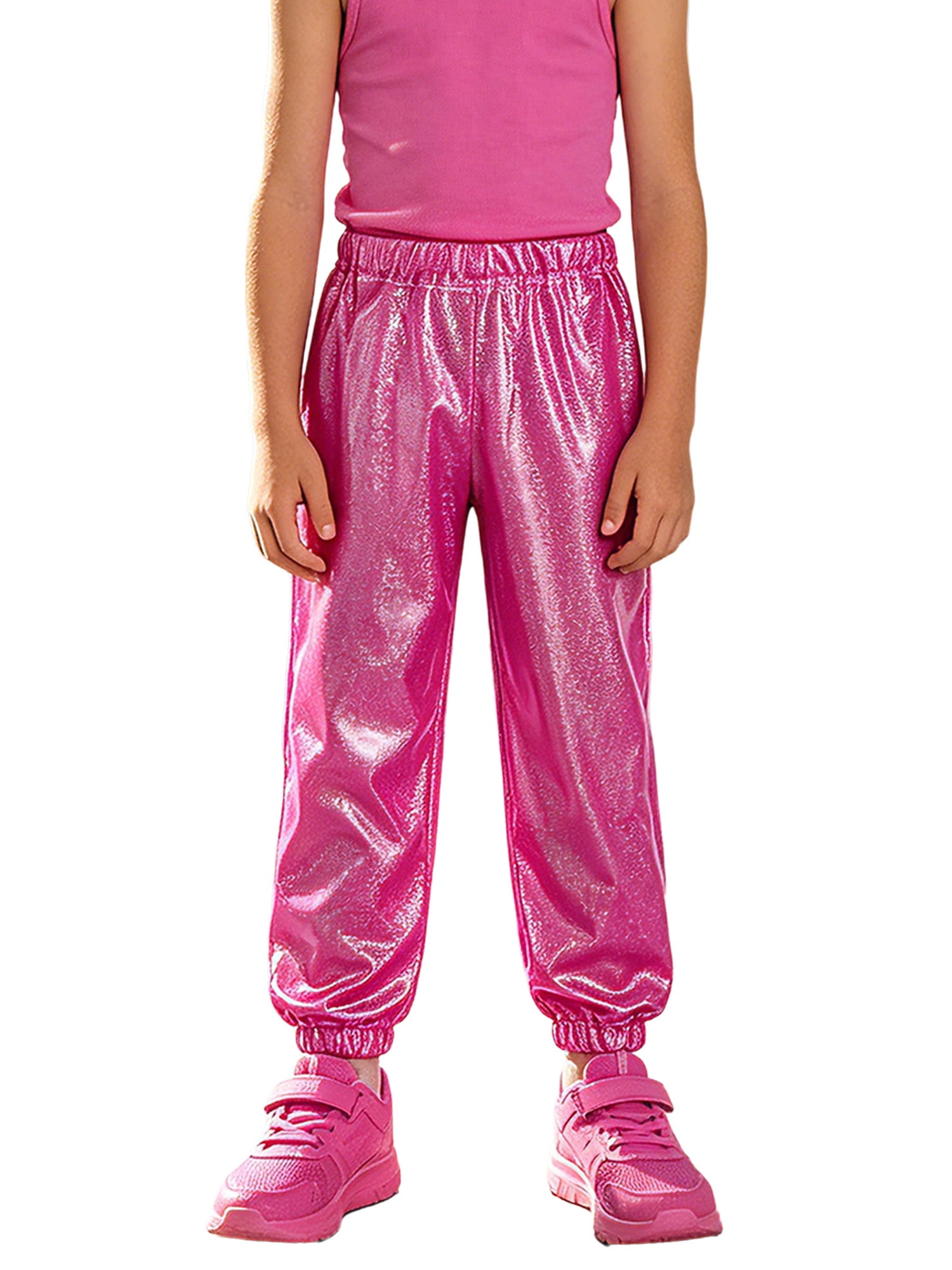 Aiihoo Kids Boys Girls Jazz Street Dance Shiny Metallic Hip Hop Pants ...