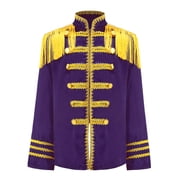 Aiihoo Kids Boys Girls Medieval Sergeant Pepper 60s Musician Jacket Hippie Fancy Dress Long Sleeve Coat Purple 6