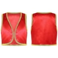 thumbnail image 1 of Aiihoo Kids Boys Open Front Golden Waistcoat Trimmings Vest Fairytale Arabian Vest Red 4, 1 of 6