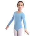 thumbnail image 1 of Aiihoo Kids Girls Ballet Dancer Gymnastics Leotard Long Sleeve Ballet Bodysuit Plain Dance Unitard Training Top Blue 12, 1 of 6