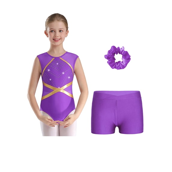 Puple Set Outfit Aiihoo Kids Girls Ballet Gymnastics Sets Sports Outfit Keyhole Back ...