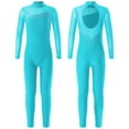 thumbnail image 1 of Aiihoo Kids Girls Dance Bodysuit Gymnastics Leotard Rhinestones Skating Jumpsuit Long Sleeve Dance Unitard Lake Blue 12, 1 of 7
