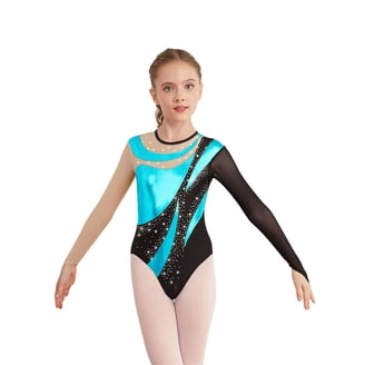 Aislor Kids Girls Sparkly Gymnastics Leotard Long Sleeve Active ...
