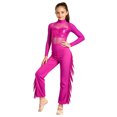 Aiihoo Kids Girls Tassels Latin Jazz Dance Tango Chacha Salsa Jumpsuit ...