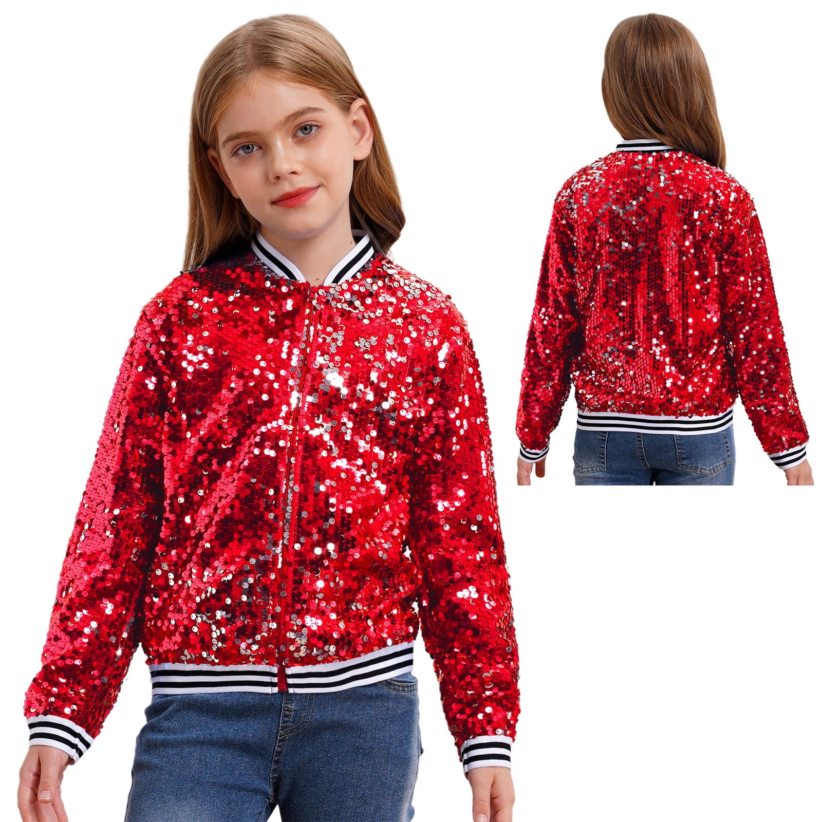 Aiihoo Paillettes Giacca Cota Bambina Cappotto Blaze Da Danza