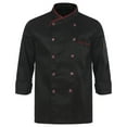 thumbnail image 1 of Aiihoo Men Women Chef Coat Double-Breasted Chef Jacket Restaurant Kitchen Canteen Uniform Black Long Sleeve 3XL, 1 of 7