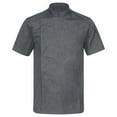 thumbnail image 1 of Aiihoo Mens Short Sleeve Chef Coat Kitchen Cook Jacket Canteen Bakery Chef Shirts Dark Gray M, 1 of 7