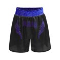 thumbnail image 1 of Aiihoo Muay Thai Shorts Boxing Shorts Metallic Shorts Boxing Training Gym Workout Martial Arts Grappling Fight Wear Black&Blue 14, 1 of 4