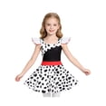 thumbnail image 1 of Aiihoo Toddler Girls Dalmatian Print Dress Black Spotted Print Ruffle Sleeve Tutu Ballet Dance Dress Black&White 3-4, 1 of 7