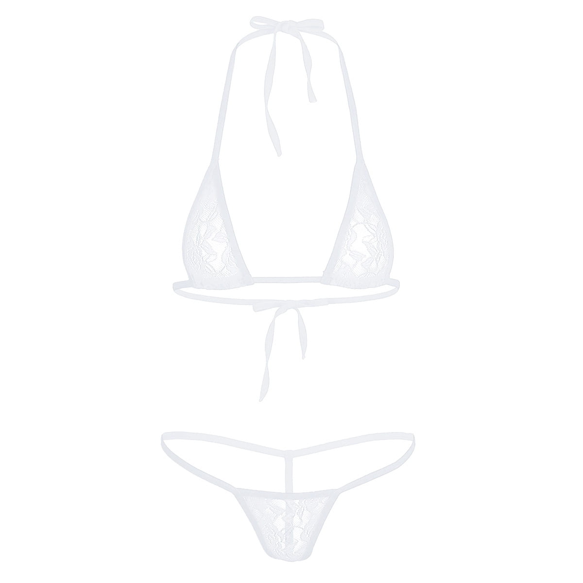 Aiihoo Women's Brazilian Extreme Bikini Swimwear Sheer Lace Bra Top — free download