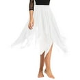 thumbnail image 1 of Aiihoo Women's Chiffon Belly Dance Skirt Asymmetric Side Split Maxi Dress Dancer Performance White One_Size, 1 of 7