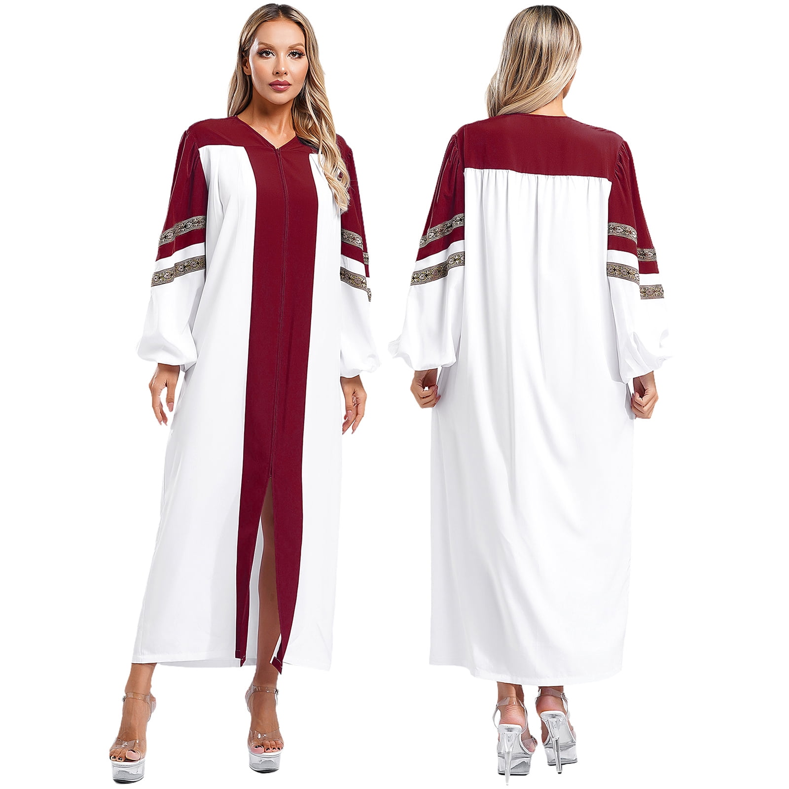 Aiihoo Women's Choir Robe Clergy Robe Loose Fit Clergy Maxi Dress A ...