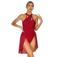thumbnail image 1 of Aiihoo Women's Lyrical Modern Contemporary Ballet Leotard Dress Chiffon Dancewear Burgundy L, 1 of 7